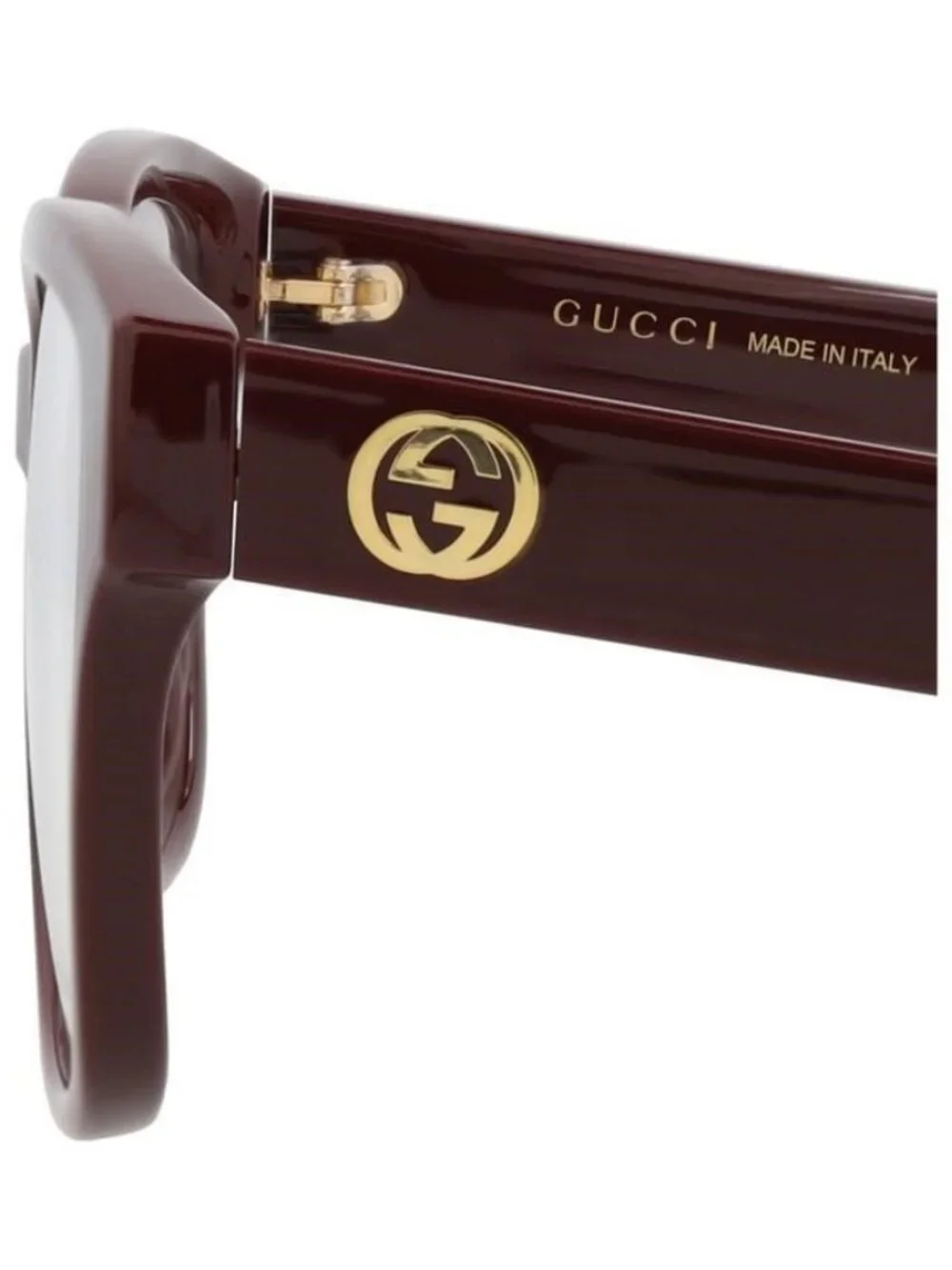 New Gucci Womens Square/Rectangle Red Red Transparent Fashion Designer Eyeglasse